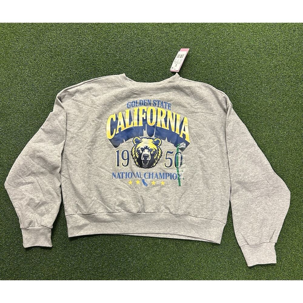 Golden State 1950’s National Champions Short Crewneck Sweatshirt Womens M NWT